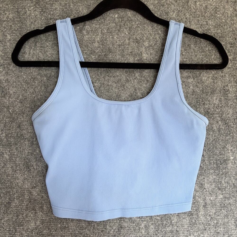 Aerie OFFLINE Ribbed Sports Bra Crop Top Periwinkle Medium Support M